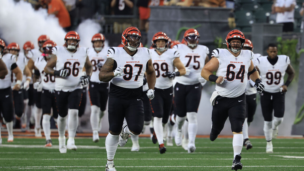 CINCINNATI, OHIO - AUGUST 13: Dexter Lawrence II #97 of the Cincinnati Bengals takes the field prior to the preseason game against the Detroit Lions at Paycor Stadium on August 13, 2026 in Cincinnati, Ohio.