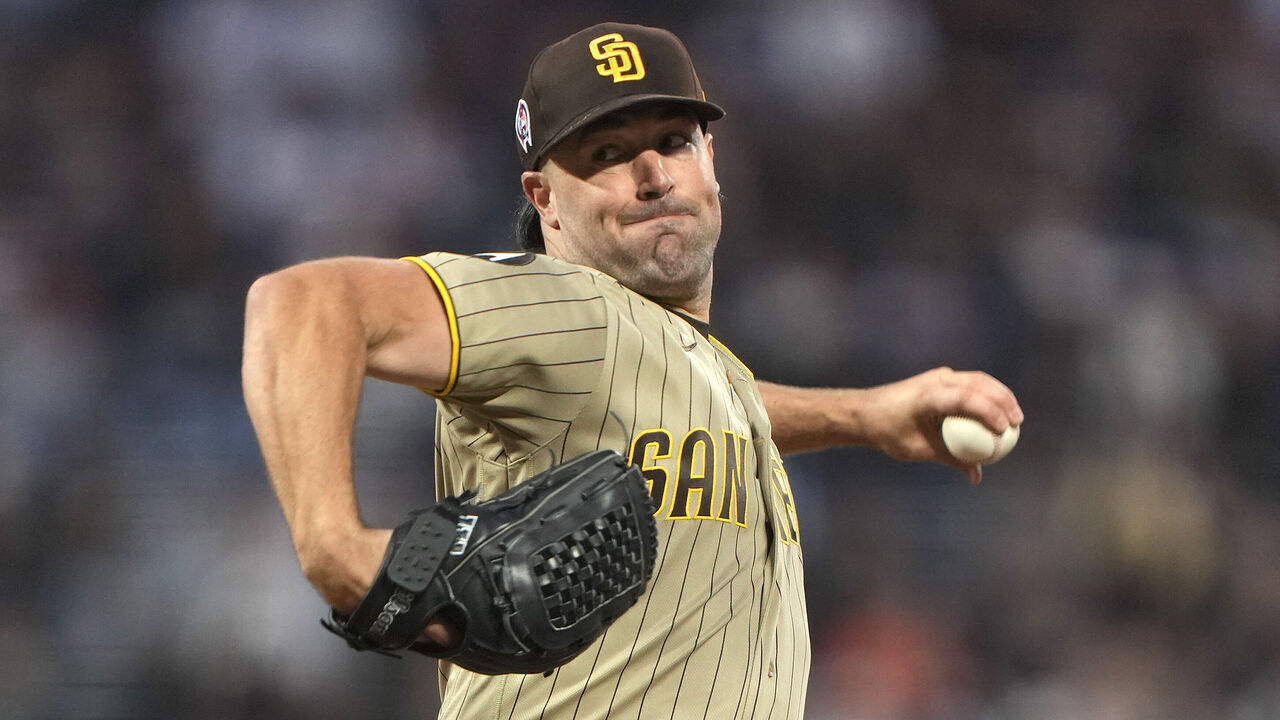 SAN FRANCISCO, CALIFORNIA - SEPTEMBER 11: Robbie Ray #38 of the San Diego Padres pitches against the San Francisco Giants in the bottom of the first inning at Oracle Park on September 11, 2026 in San Francisco, California.