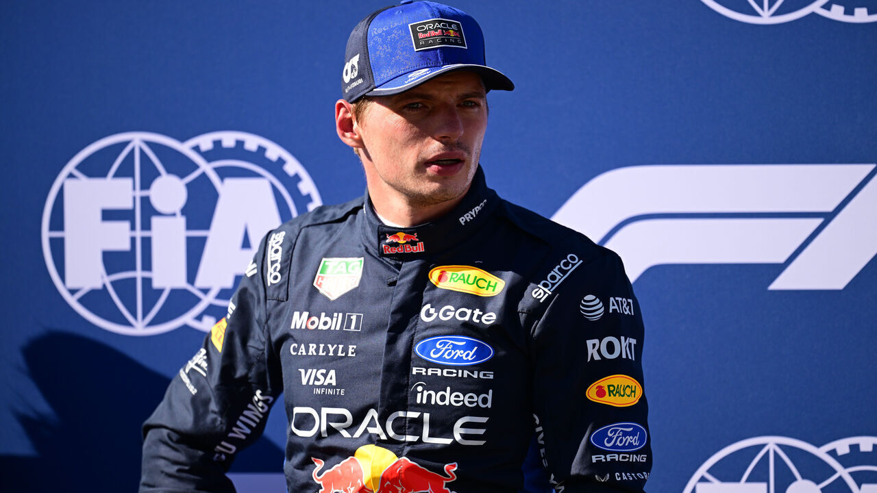 Max Verstappen of Red Bull Racing celebrates his third place during qualifying for the Formula 1 Spanish Grand Prix at the Madring Circuit in Madrid, Spain, on September 12, 2026.