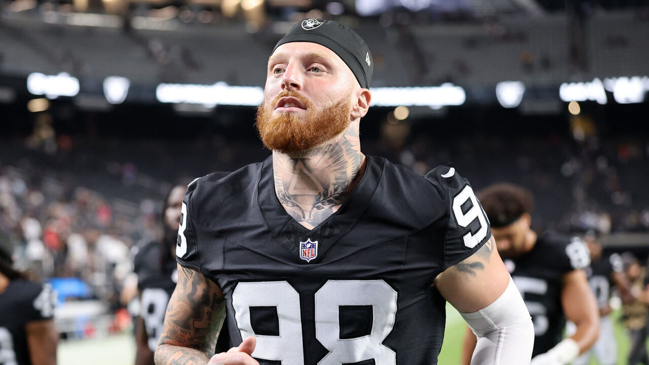 LAS VEGAS, NEVADA - AUGUST 13: Maxx Crosby #98 of the Las Vegas Raiders leaves the field after the team's 27-14 loss to the Arizona Cardinals in a preseason game at Allegiant Stadium on August 13, 2026 in Las Vegas, Nevada.