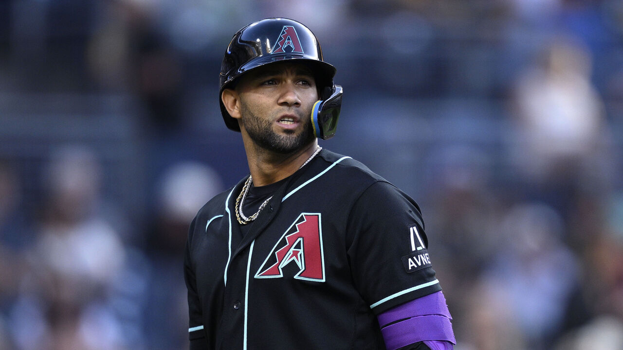 SAN DIEGO, CALIFORNIA - JULY 09: Lourdes Gurriel Jr. #12 of the Arizona Diamondbacks bats during the second inning against the San Diego Padres at Petco Park on July 09, 2026 in San Diego, California.