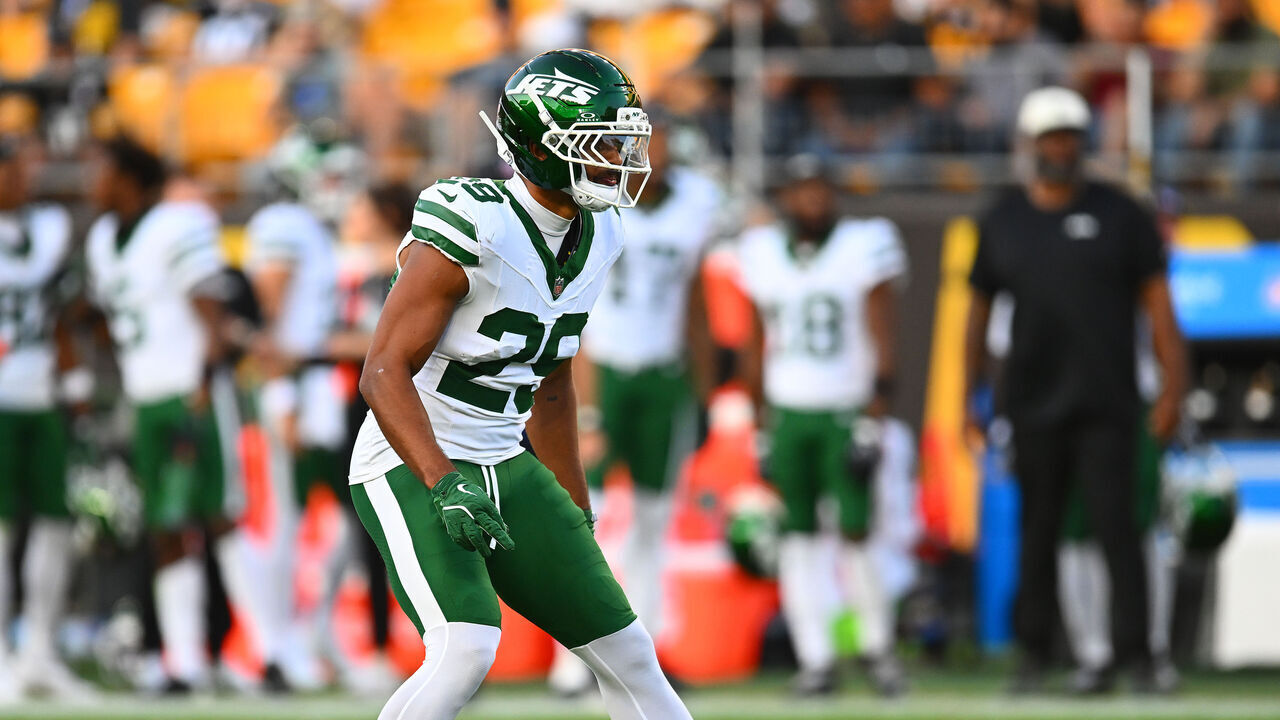 PITTSBURGH, PENNSYLVANIA - AUGUST 21: Minkah Fitzpatrick #29 of the New York Jets in action during the game against the Pittsburgh Steelers at Acrisure Stadium on August 21, 2026 in Pittsburgh, Pennsylvania.