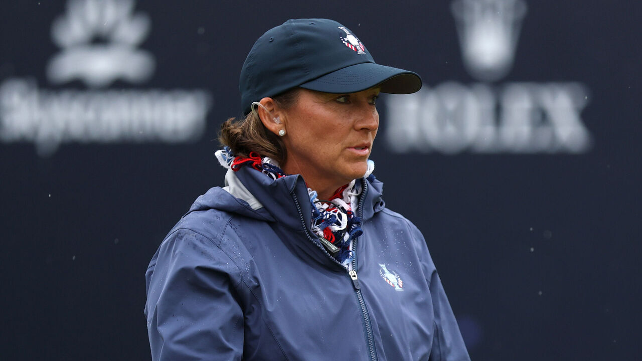 CROMVOIRT, NETHERLANDS - SEPTEMBER 13: Angela Stanford, Captain of Team United States looks on during the Sunday singles matches of the Solheim Cup 2026 at Bernardus Golf on September 13, 2026 in Cromvoirt, Netherlands.