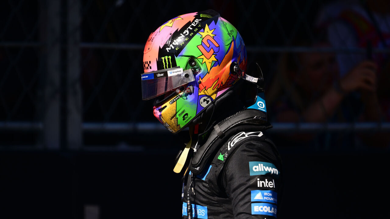 Lando Norris of the McLaren F1 Team celebrates his third place during the Formula 1 Spanish Grand Prix at the Madring Circuit in Madrid, Spain, on September 13, 2026.