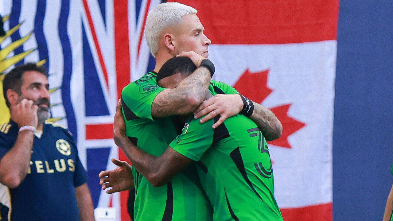 VANCOUVER, BRITISH COLUMBIA - SEPTEMBER 13: Christian Ramirez #21 of the Austin FC celebrates after scoring the second goal during the second half of the MLS match against Vancouver Whitecaps FC at BC Place on September 13, 2026 in Vancouver, British Columbia.