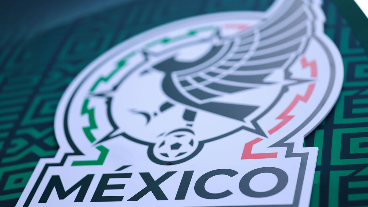 PUEBLA, MEXICO - MAY 22: Detail of the Mexican Football Federation logo prior to the international friendly match between Mexico and Ghana at Estadio Cuauhtémoc on May 22, 2026 in Puebla, Mexico.