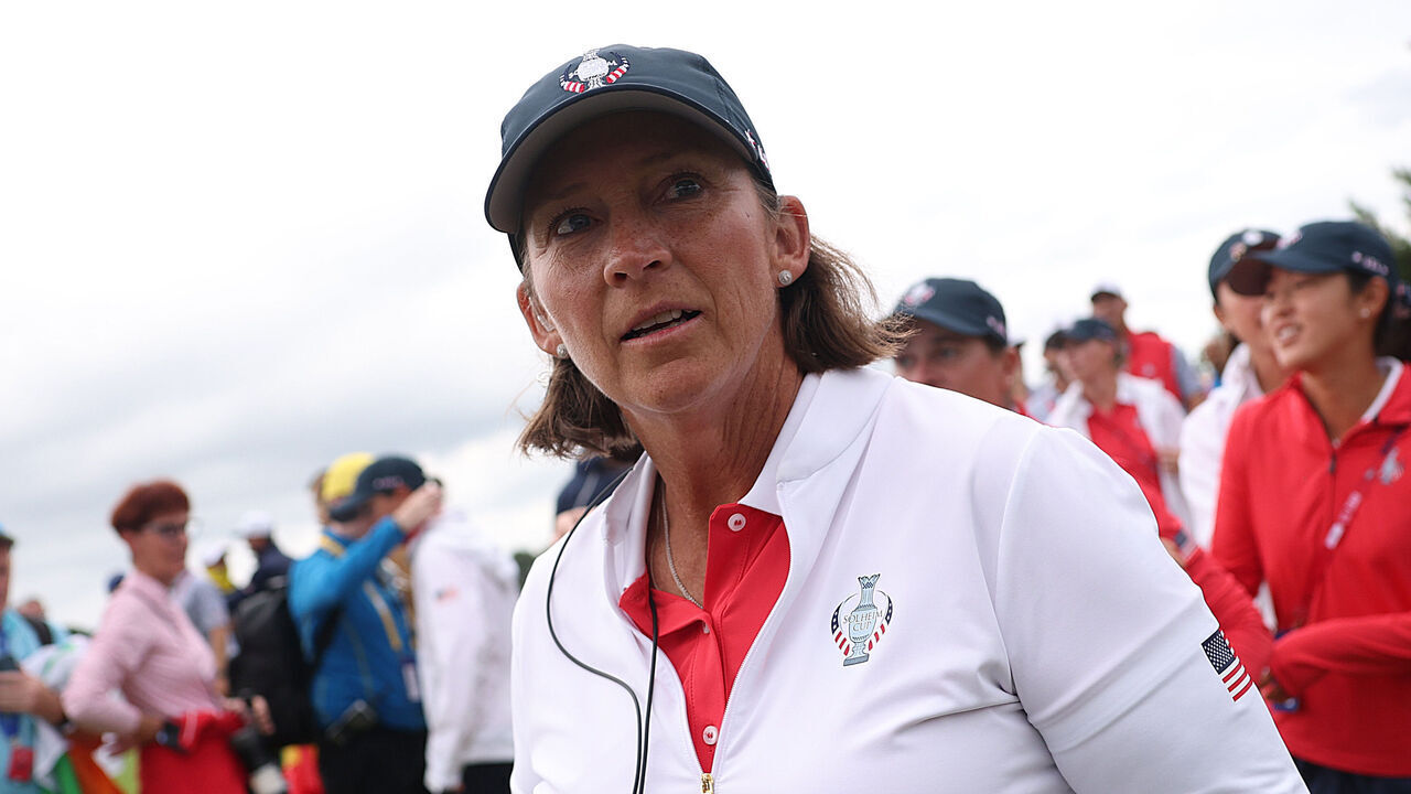 CROMVOIRT, NETHERLANDS - SEPTEMBER 13: Angela Stanford, Captain of Team United States looks across the 18th green following the final round of the Solheim Cup 2026 at Bernardus Golf on September 13, 2026 in Cromvoirt, Netherlands.