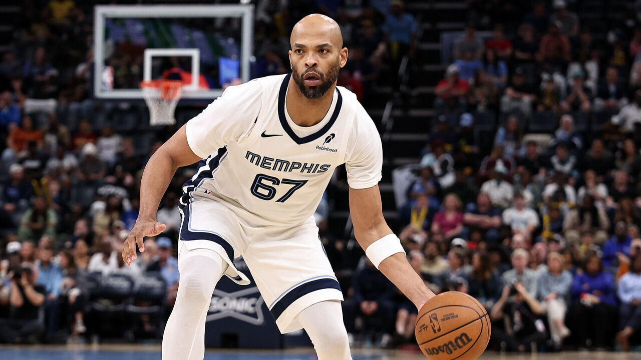 MEMPHIS, TENNESSEE - MARCH 25: Taj Gibson #67 of the Memphis Grizzlies handles the ball during the game against the San Antonio Spurs at FedExForum on March 25, 2026 in Memphis, Tennessee.
