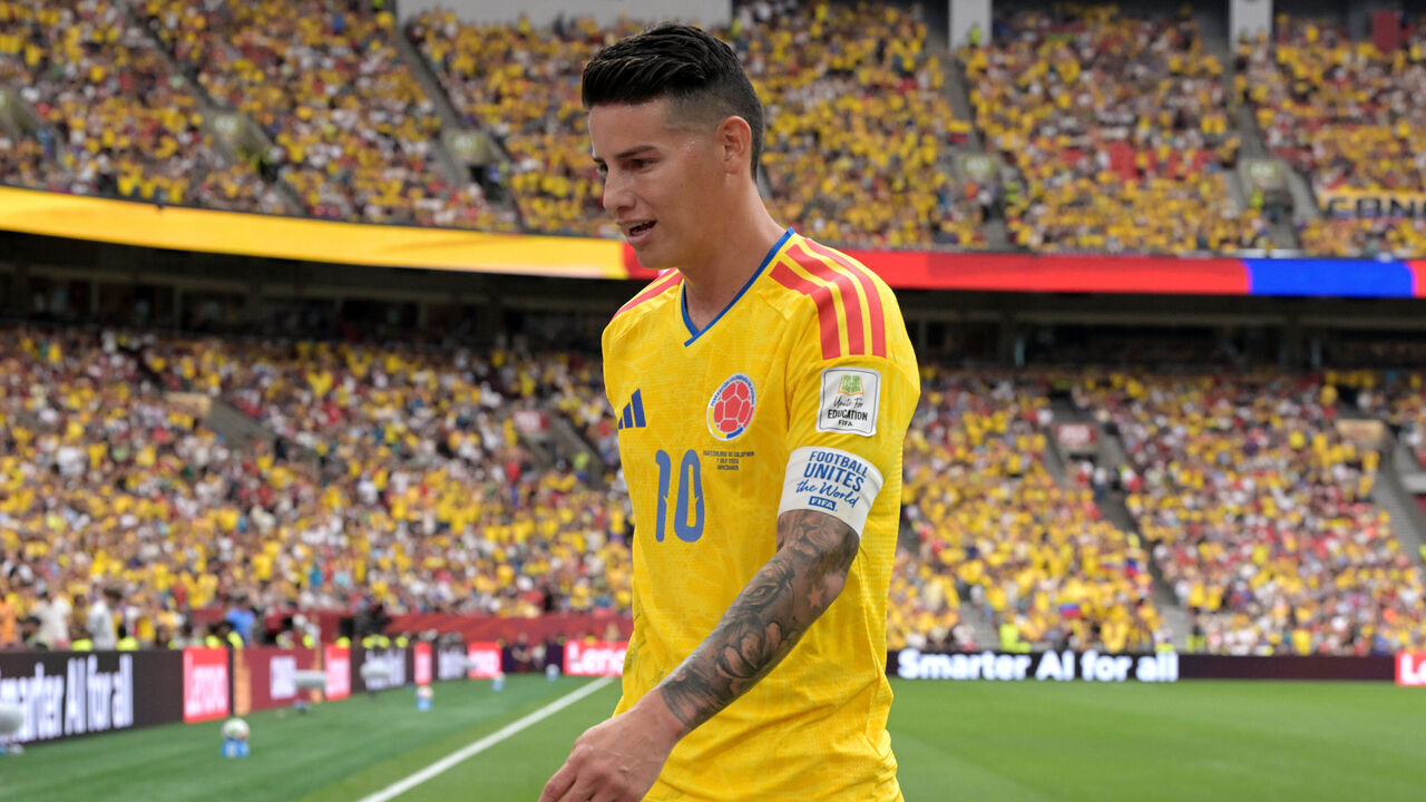 VANCOUVER, CANADA - JULY 7: James Rodriguez of Colombia during the World Cup match between Switzerland v Colombia at the Vancouver Stadium on July 7, 2026 in Vancouver Canada