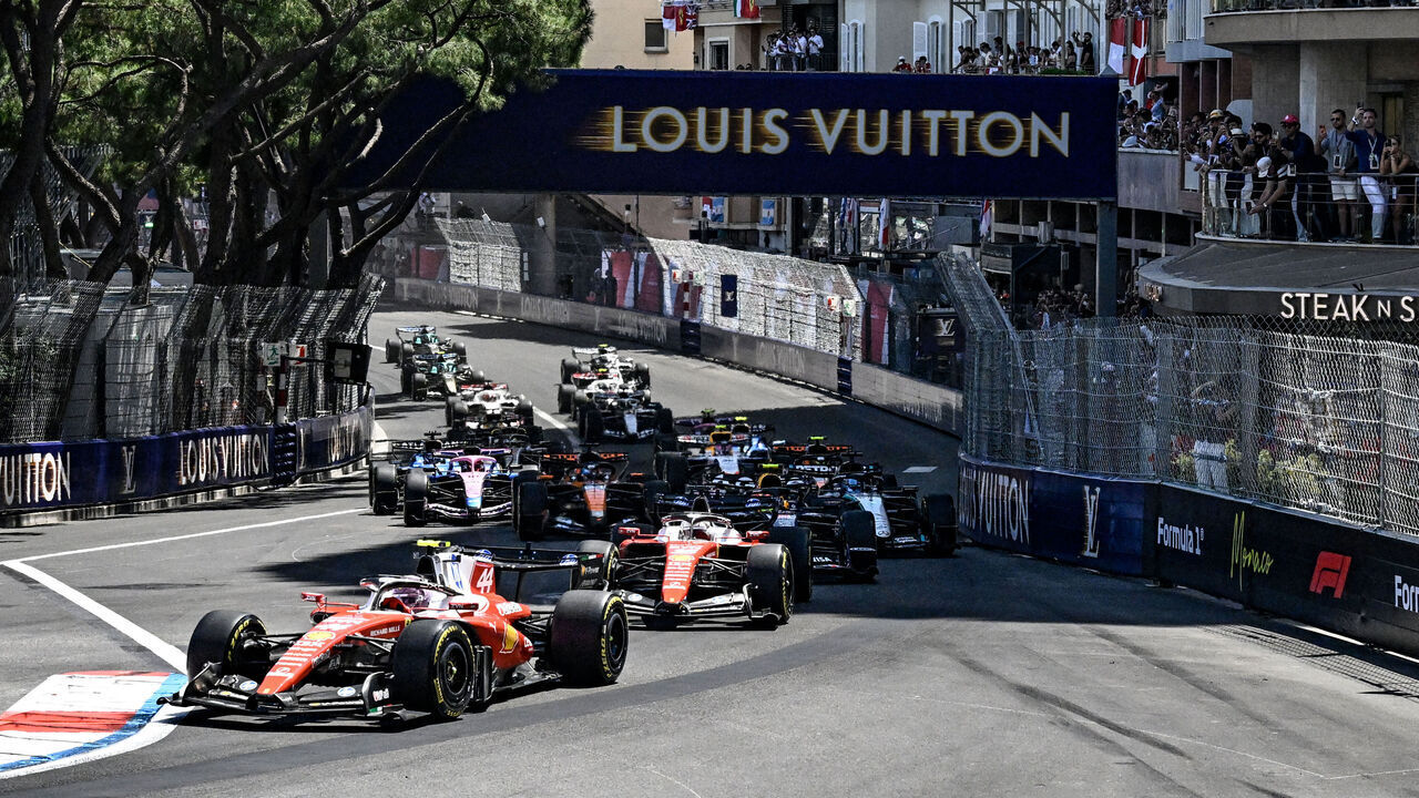 The start of the race during the FIA Formula One World Championship F1 Monaco Grand Prix 2026 in Monte Carlo, Monaco, on June 7, 2026.