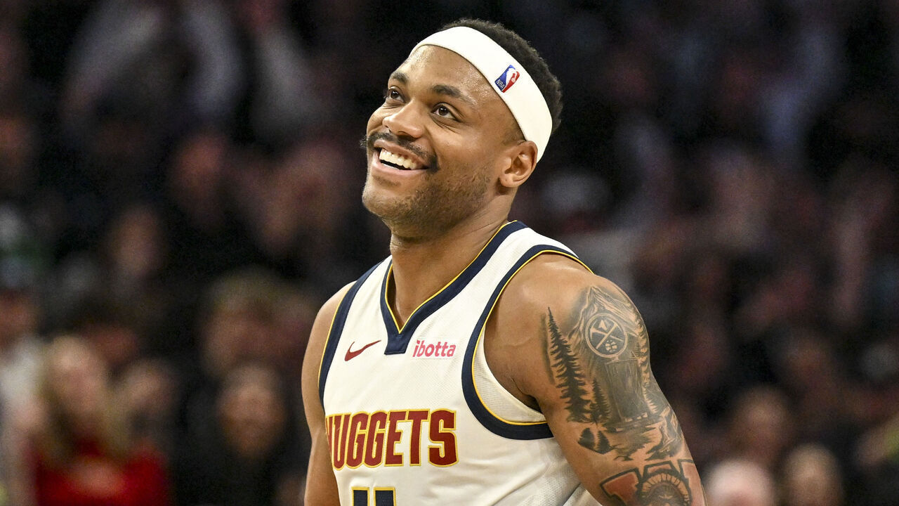 MINNEAPOLIS , MN - APRIL 30: Bruce Brown (11) of the Denver Nuggets reacts to being whistled for a charging call during the third quarter of the Minnesota Timberwolves' 110-98 Game 6 first round NBA Playoffs series win at the Target Center in Minneapolis, Minnesota on Thursday, April 30, 2026. Minnesota eliminated the Nuggets 4-2.