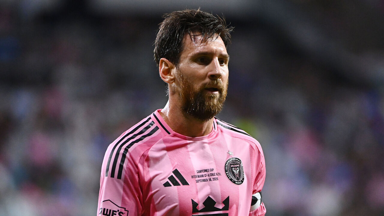 MIAMI, FLORIDA - SEPTEMBER 16: Lionel Messi #10 of Inter Miami CF reacts during the Campeones Cup 2026 match between Inter Miami CF and Cruz Azul at Nu Stadium on September 16, 2026 in Miami, Florida.
