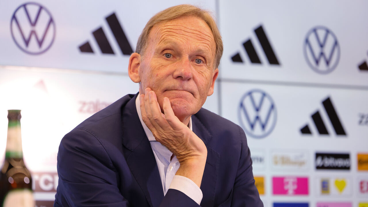 FRANKFURT AM MAIN, GERMANY - JULY 24: DFB vice president Hans-Joachim Watzke looks on during a press conference at DFB-Campus on July 24, 2026 in Frankfurt am Main, Germany.