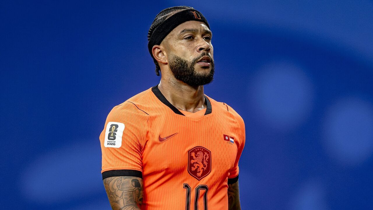 Memphis Depay of the Netherlands during the 2026 World Cup at Arrowhead Stadium in Kansas City, United States, on June 25, 2026.