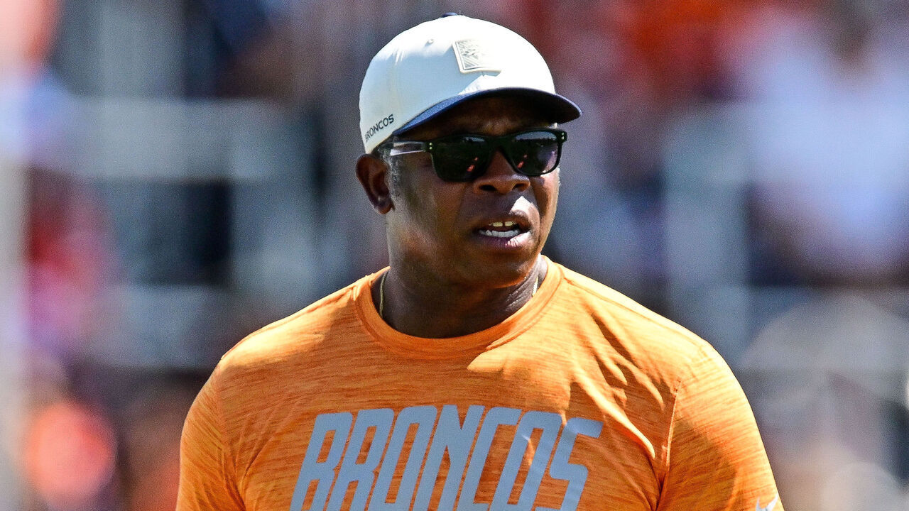 ENGLEWOOD, CO - AUGUST 1: Defensive coordinator Vance Joseph of the Denver Broncos looks on during training camp at Broncos Park Powered by CommonSpirit on August 1, 2026 in Englewood, Colorado.