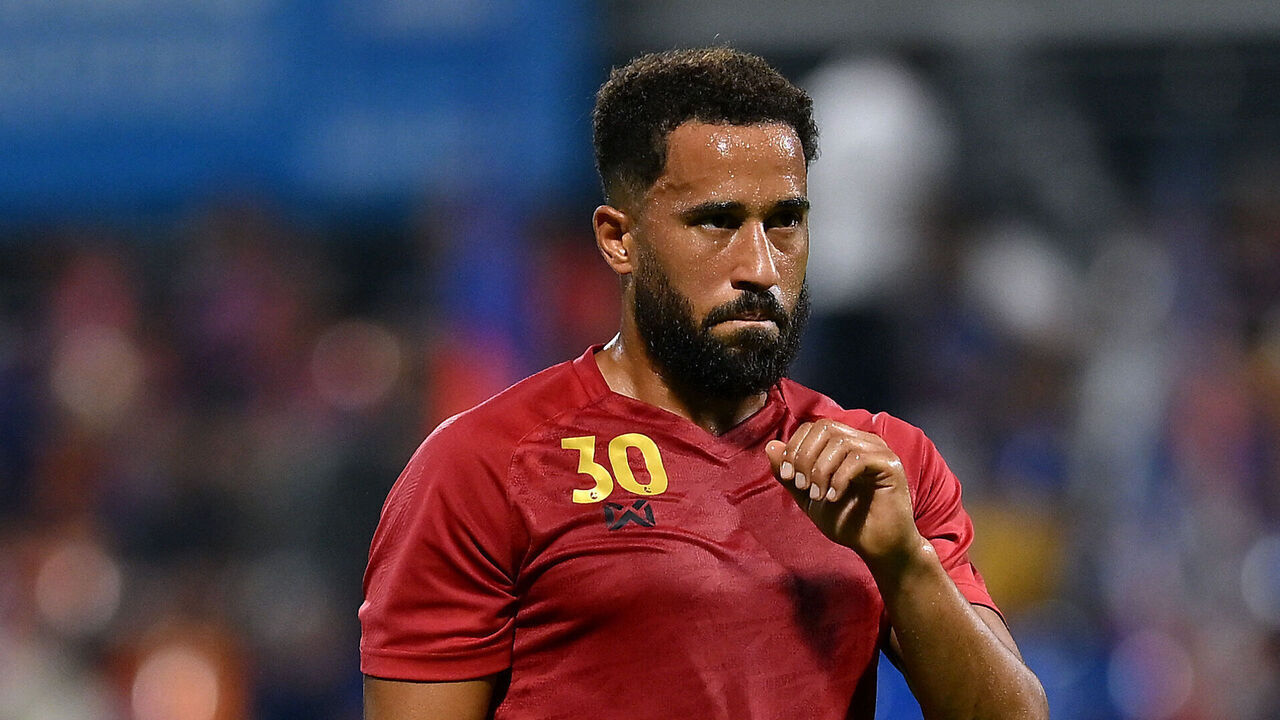 BANGKOK, THAILAND - OCTOBER 04: Andros Townsend of Kanchanaburi Power FC looks on prior to the Thai League 1 match between Port FC and Kanchanaburi Power FC at PAT Stadium on October 04, 2025 in Bangkok, Thailand.