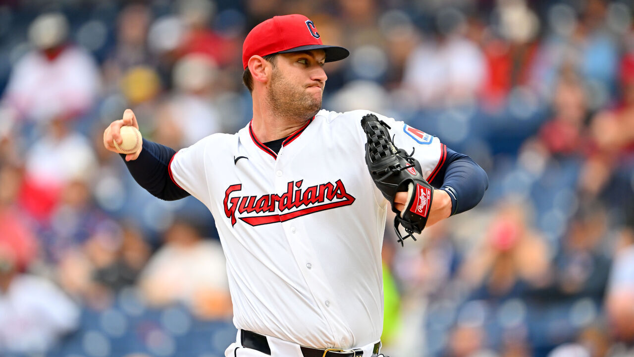 CLEVELAND, OHIO - SEPTEMBER 20: Starting pitcher Gavin Williams #32 of the Cleveland Guardians pitches during the first inning against the Athletics at Progressive Field on September 20, 2026 in Cleveland, Ohio.