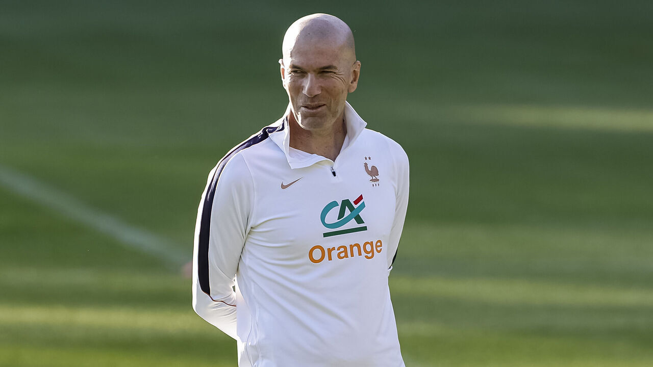 CLAIREFONTAINE-EN-YVELINES, FRANCE - SEPTEMBER 21: France Head Coach Zinedine Zidane during the France Training Session at Centre National du Football on September 21, 2026 in Clairefontaine-en-Yvelines, France.