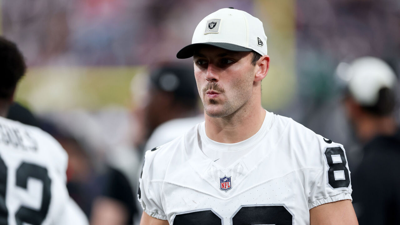 HOUSTON, TEXAS - AUGUST 20: Brock Bowers #89 of the Las Vegas Raiders walks on the sideline in the first half against the Houston Texans during a preseason game at Reliant Stadium on August 20, 2026 in Houston, Texas.