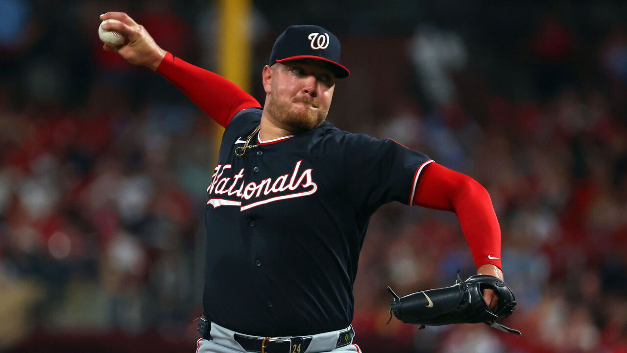 ST LOUIS, MISSOURI - SEPTEMBER 18: Cade Cavalli #24 of the Washington Nationals delivers a pitch against the St. Louis Cardinals in the first inning at Busch Stadium on September 18, 2026 in St Louis, Missouri.