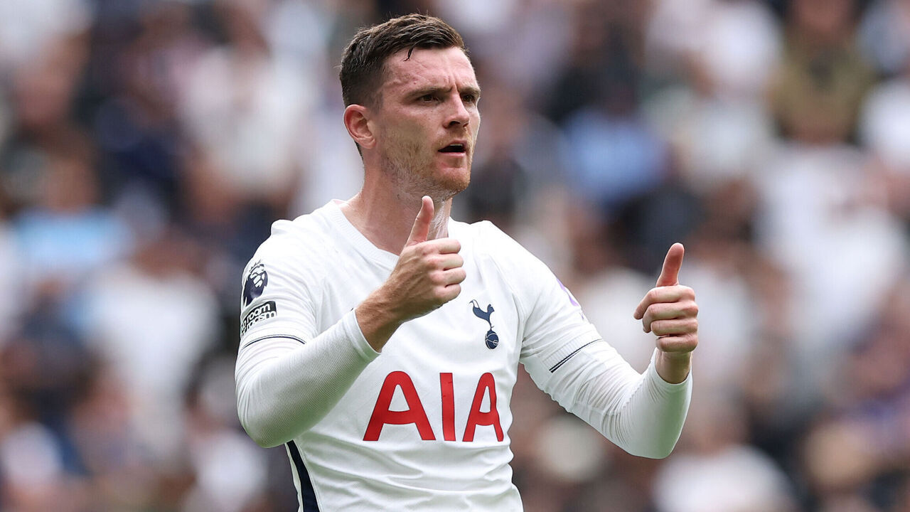 LONDON, ENGLAND - SEPTEMBER 19: Andy Robertson of Tottenham Hotspur during the Premier League 2026/27 match between Tottenham Hotspur and Aston Villa FC at Tottenham Hotspur Stadium on September 19, 2026 in London, England.