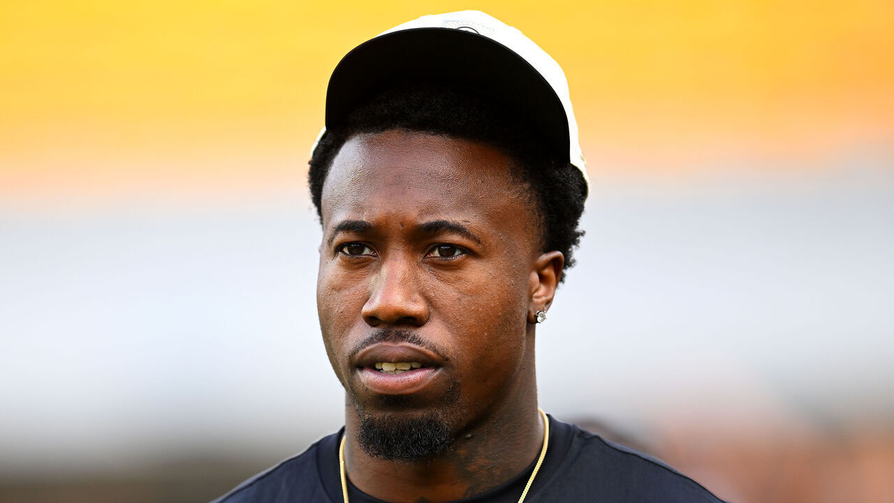 PITTSBURGH, PENNSYLVANIA - AUGUST 13: Joey Porter Jr. #24 of the Pittsburgh Steelers looks on during the game against the Green Bay Packers at Acrisure Stadium on August 13, 2026 in Pittsburgh, Pennsylvania.
