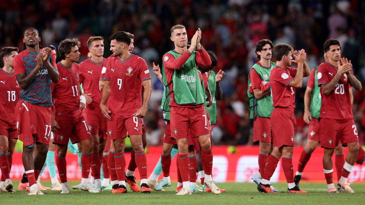 LISBON, PORTUGAL - SEPTEMBER 24: Cristiano Ronaldo of Portugal acknowledges the fans after the UEFA Nations League 2026/27 group phase match between Portugal and Wales at Estadio Jose Alvalade on September 24, 2026 in Lisbon, Portugal.