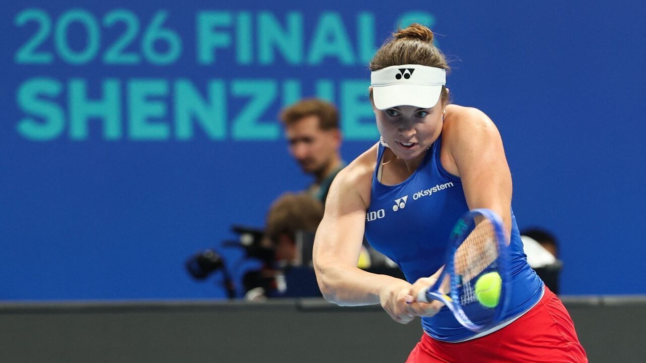 Czech Linda Nosková pictured in action during the tennis match between Cristina Bucsa of Spain and Linda Nosková of Czech Republic in the Semi Finals of the Billie King Cup tournament, on Friday 25 September 2026 in Shenzhen, China.BELGA PHOTO VIRGINIE LEFOUR