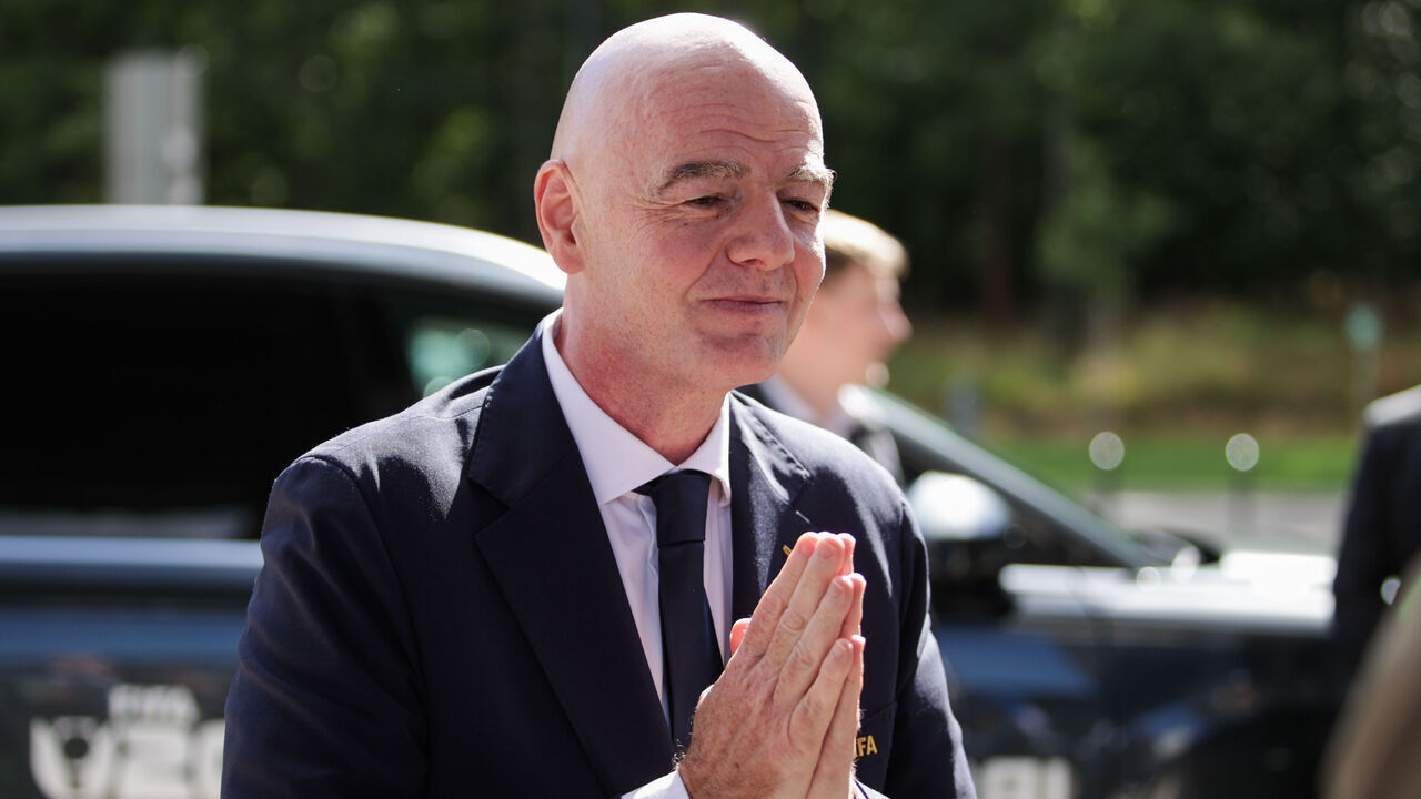 FIFA President Gianni Infantino attends the opening match of the FIFA U-20 Women's World Cup between Poland and Argentina at Arena Katowice in Katowice, Poland, on September 5, 2026.