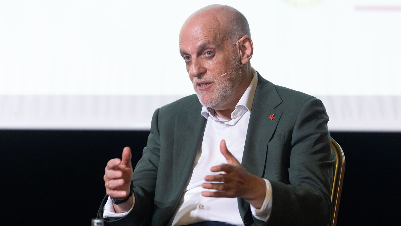 SAN LORENZO DE EL ESCORIAL MADR, SPAIN - JULY 02: The president of La Liga, Javier Tebas Medrano, is giving a lecture entitled ‘Diplomacy in sports relations. La Liga and the United States’ at one of the UCM Summer Courses, held at the Alfonso XII School on 2 July 2026 in San Lorenzo de El Escorial, Madrid, Spain. The course ‘Geopolitical Trends (VII). The Geopolitics of Spanish-US Relations 250 Years After Spanish Aid’ offers an analysis of the geopolitics of Spanish-US relations 250 years after Spanish aid.