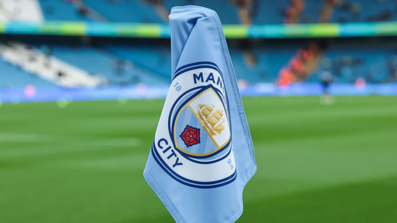 The Manchester City corner flag at Etihad Stadium in Manchester, United Kingdom, during the Carabao Cup round 3 match between Manchester City and Norwich City on September 17, 2026.