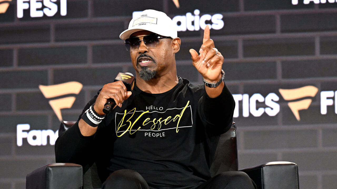 NEW YORK, NEW YORK - JUNE 22: Brian Dawkins speaks onstage during Fanatics Fest NYC 2025 at Javits Center on June 22, 2025 in New York City.