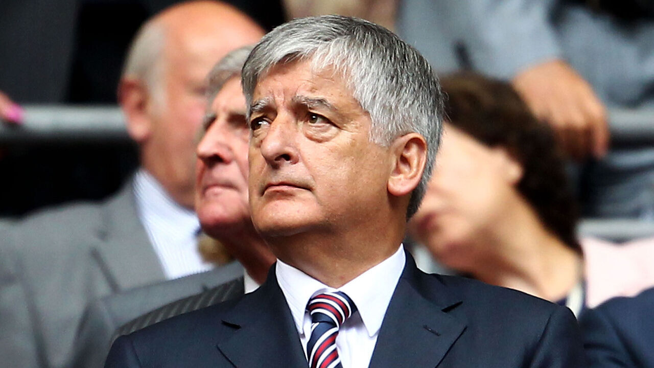 LONDON, ENGLAND - AUGUST 07: Football Association Chairman, David Bernstein looks on during the FA Community Shield match sponsored by McDonald's between Manchester City and Manchester United at Wembley Stadium on August 7, 2011 in London, England.