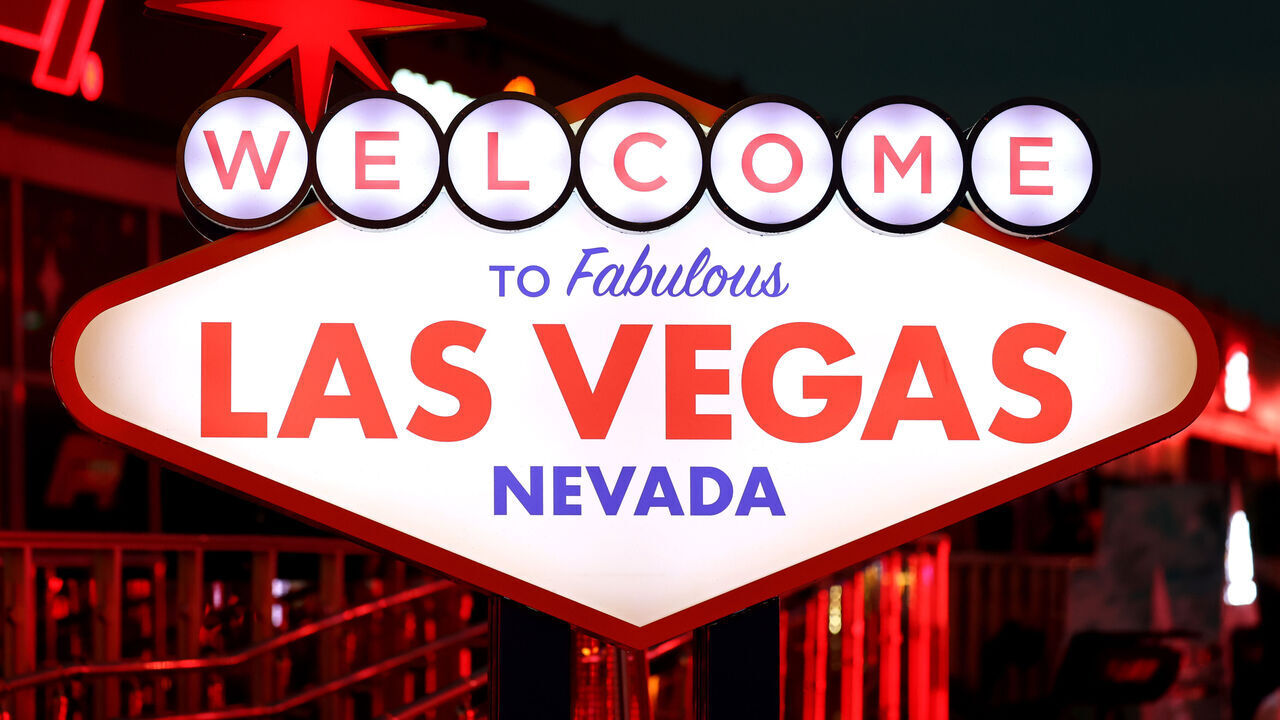 LAS VEGAS, NEVADA - NOVEMBER 19: The Welcome to Las Vegas sign is seen during previews ahead of the F1 Grand Prix of Las Vegas at Las Vegas Strip Circuit on November 19, 2025 in Las Vegas, Nevada.