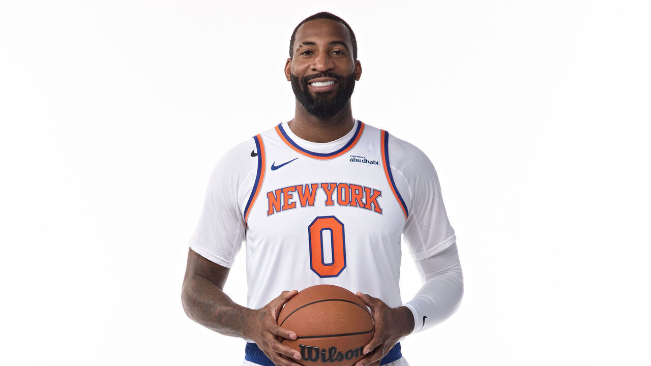 TARRYTOWN, NY - SEPTEMBER 28: Andre Drummond #0 of the New York Knicks poses for a portrait during NBA Media Day at The New York Knicks Training Center on September 28, 2026 in Tarrytown, New York. NOTE TO USER: User expressly acknowledges and agrees that, by downloading and/or using this photograph, user is consenting to the terms and conditions of the Getty Images License Agreement. Mandatory Copyright Notice: Copyright 2026 NBAE