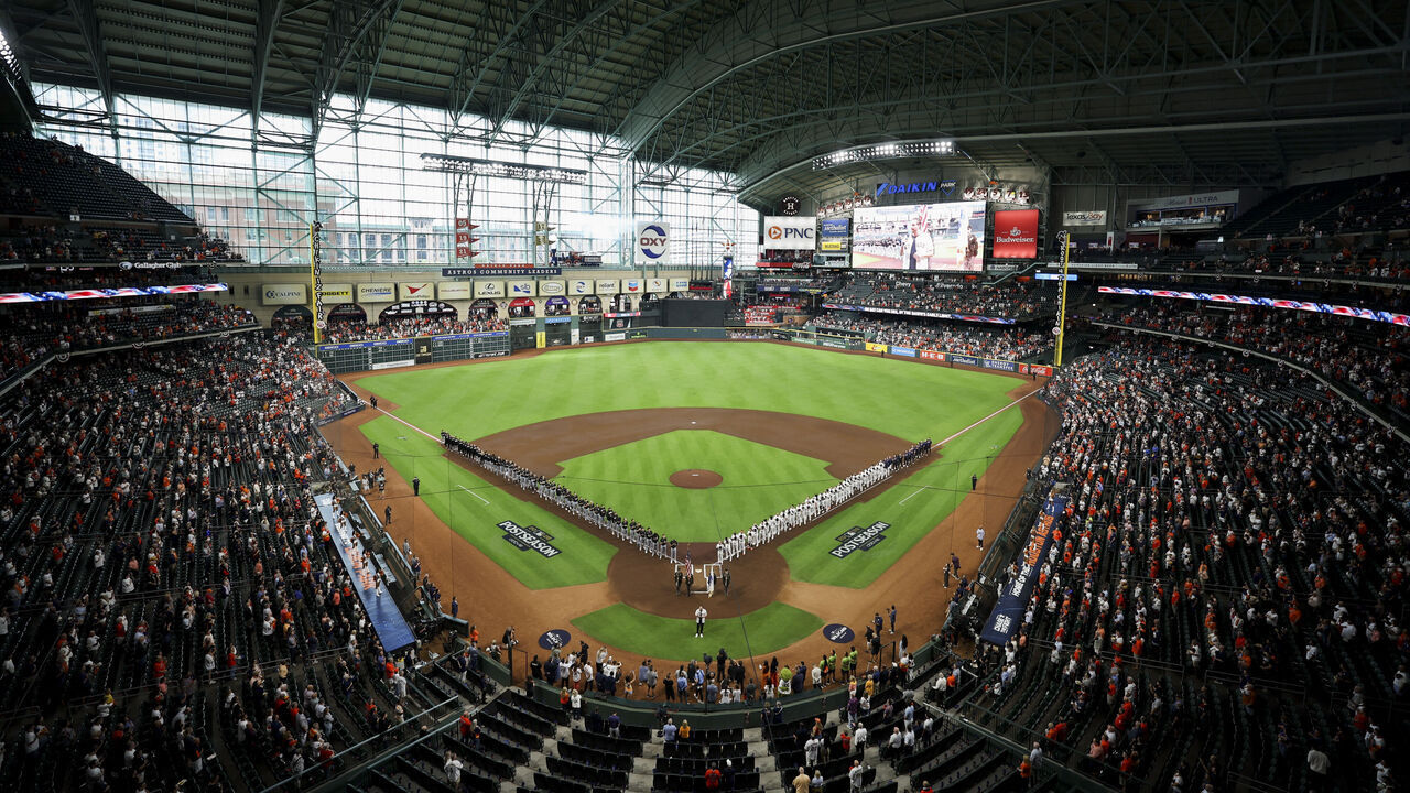 HOUSTON, TX - SEPTEMBER 29: A general view of Daikin Park prior to Game One of the American League Wild Card Series presented by AbbVie between the Chicago White Sox and the Houston Astros on Tuesday, September 29, 2026 in Houston, Texas.