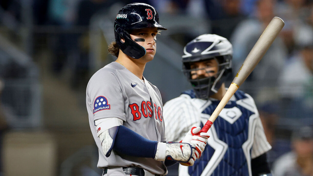 New York, NY - September 29: Boston Red Sox left fielder Roman Anthony walks up to the plate to bat in the first inning. The Boston Red Sox played the New York Yankees in Game 1 of the 2026 Wild Card Series at Yankee Stadium on September 29, 2026.