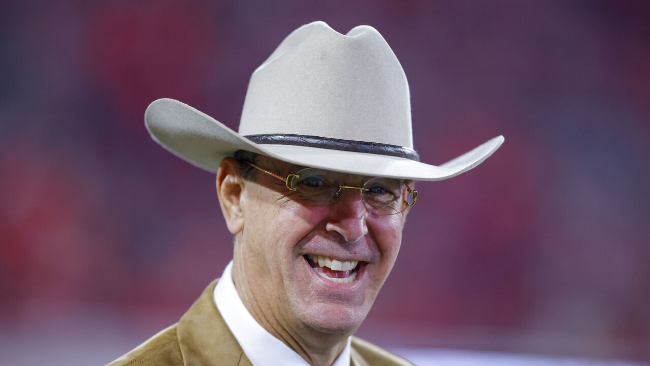 ATHENS, GEORGIA - NOVEMBER 15: Texas Longhorns director of athletics Chris Del Conte looks on prior to the game between the Texas Longhorns and Georgia Bulldogs at Sanford Stadium on November 15, 2025 in Athens, Georgia.