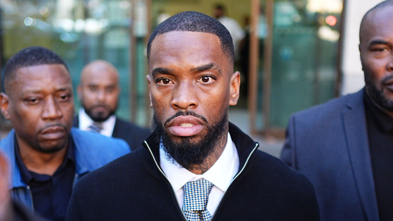 England footballer Ivan Toney (centre) leaving Westminster Magistrates' Court, central London, where he pleaded not guilty to assault causing actual bodily harm over an incident at a nightclub in Wardour Street in Soho, central London, on December 6 2025. Picture date: Thursday October 1, 2026.