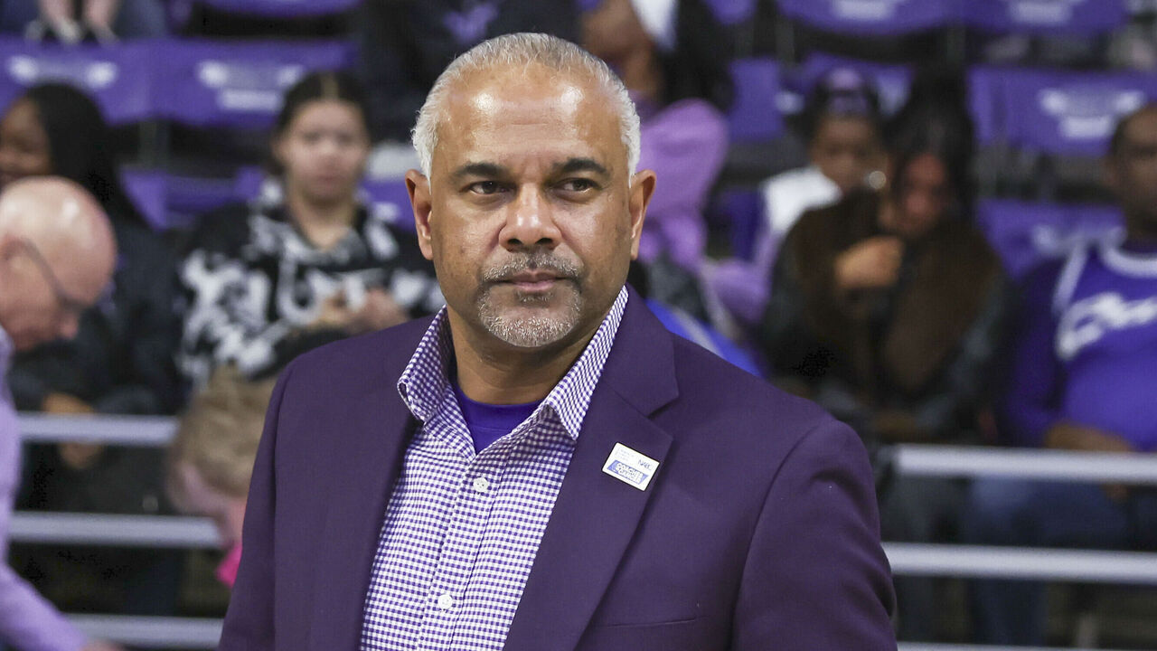 MANHATTAN, KS - FEBRUARY 01: Jerome Tang of the Kansas State Wildcats after a Big 12 game between the Iowa State Cyclones and Kansas State Wildcats on February 1, 2026 at Bramlage Coliseum in Manhattan, KS.