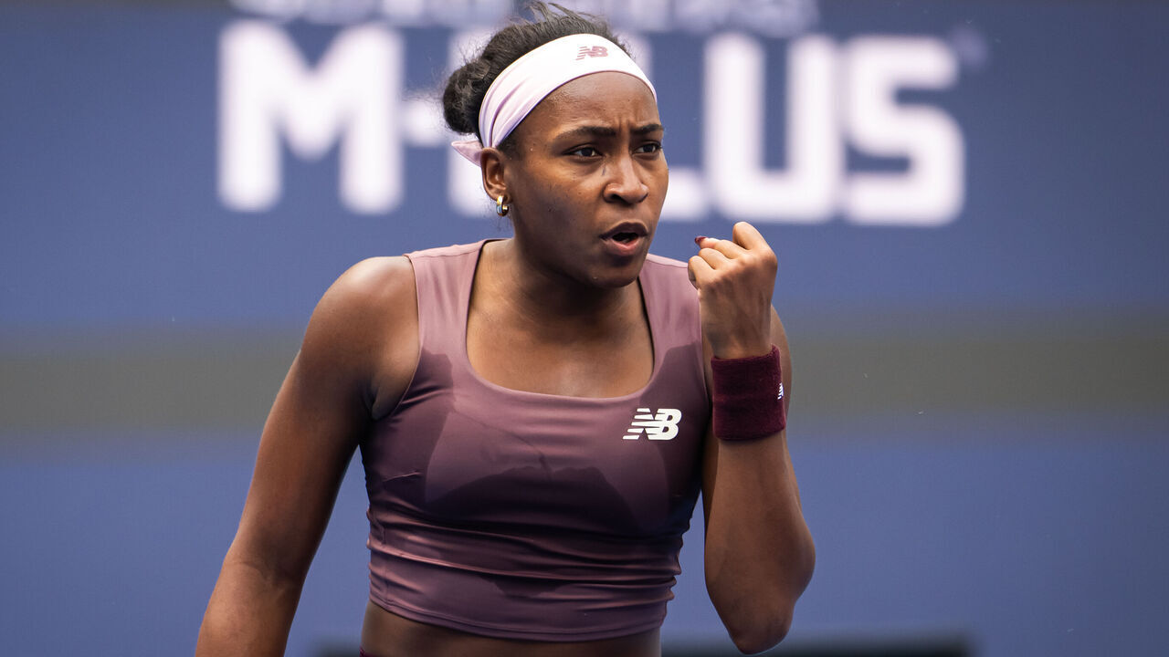 BEIJING, CHINA - OCTOBER 03: Coco Gauff of the United States in action against Camila Osorio of Colombia in the second round on Day 4 of the China Open at National Tennis Center on October 03, 2026 in Beijing, China