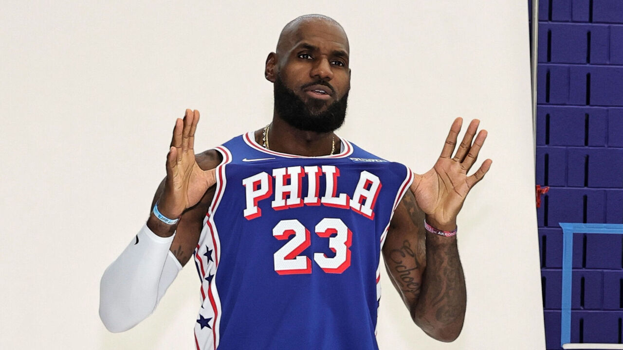 CAMDEN, NJ - SEPTEMBER 28: LeBron James #23 of the Philadelphia 76ers poses for a photo during NBA media day on September 28, 2026 at the Philadelphia 76ers Training Complex in Camden, New Jersey. NOTE TO USER: User expressly acknowledges and agrees that, by downloading and/or using this Photograph, user is consenting to the terms and conditions of the Getty Images License Agreement. Mandatory Copyright Notice: Copyright 2026 NBAE