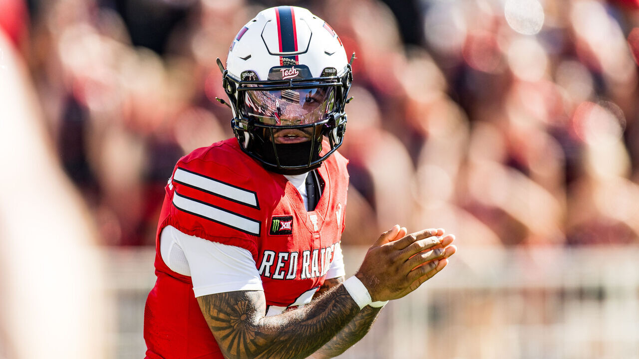 LUBBOCK, TEXAS - SEPTEMBER 26: Thomas Castellanos #4 of the Texas Tech Red Raiders prepares for a play during the first half of the game against the Sam Houston Bearkats at Galaxy Stadium on September 26, 2026 in Lubbock, Texas.