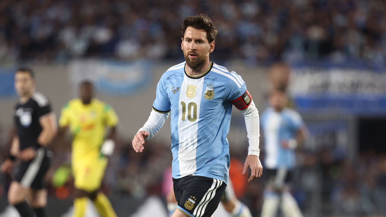 BUENOS AIRES, ARGENTINA - OCTOBER 06: Lionel Messi of Argentina looks on during the International Friendly match between Argentina and Benin at Estadio Monumental Antonio V. Liberti on October 06, 2026 in Buenos Aires, Argentina. Lionel Messi is making his final appearance for Argentina following his announcement of international retirement on 31 August.