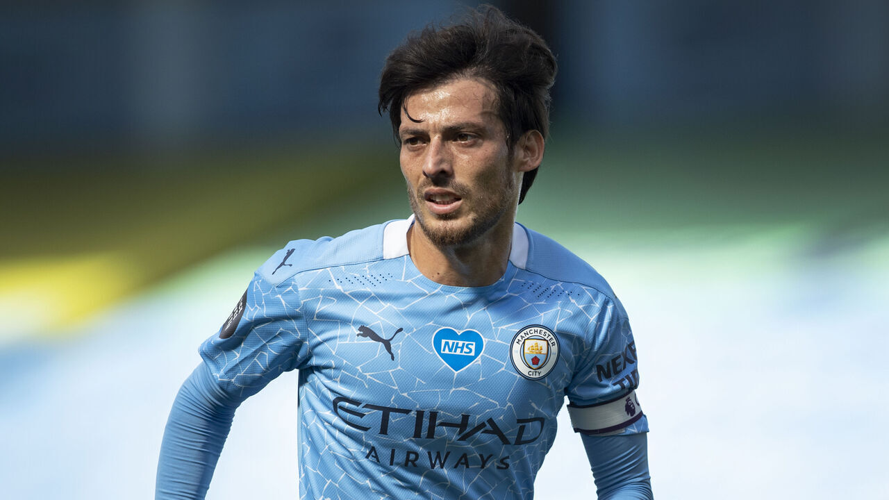 MANCHESTER, ENGLAND - JULY 26: David Silva in action during his last game for Manchester City during the Premier League match between Manchester City and Norwich City at the Etihad Stadium on July 26, 2020 in Manchester, United Kingdom.