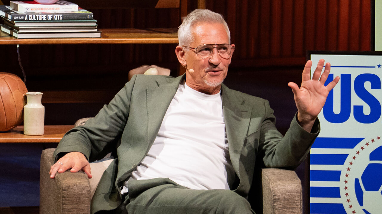LONDON, ENGLAND - SEPTEMBER 4: Gary Lineker on stage during "The Rest Is Football: Bursting Onto the Stage" Live Show at the Southbank Centre's Royal Festival Hall on September 04, 2026 in London, United Kingdom.