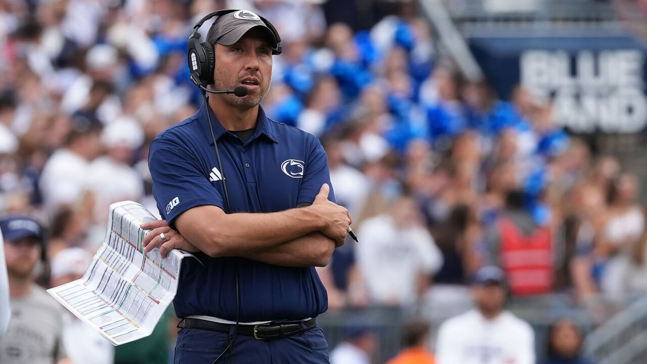 UNIVERSITY PARK, PA - SEPTEMBER 19: Penn State Nittany Lions Head Coach Matt Campbell looks on during the first half of the College Football game between the Buffalo Bulls and the Penn State Nittany Lions on September 19, 2026 at Beaver Stadium in University Park, PA.