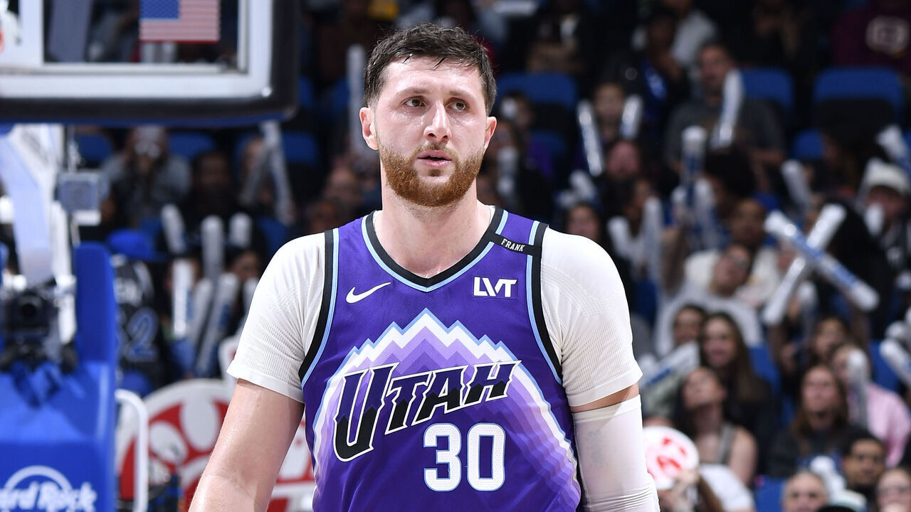 ORLANDO, FL - FEBRUARY 7: Jusuf Nurkic #30 of the Utah Jazz looks on during the game against the Orlando Magic on February 7, 2026 at Kia Center in Orlando, Florida. Mandatory Copyright Notice: Copyright 2026 NBAE
