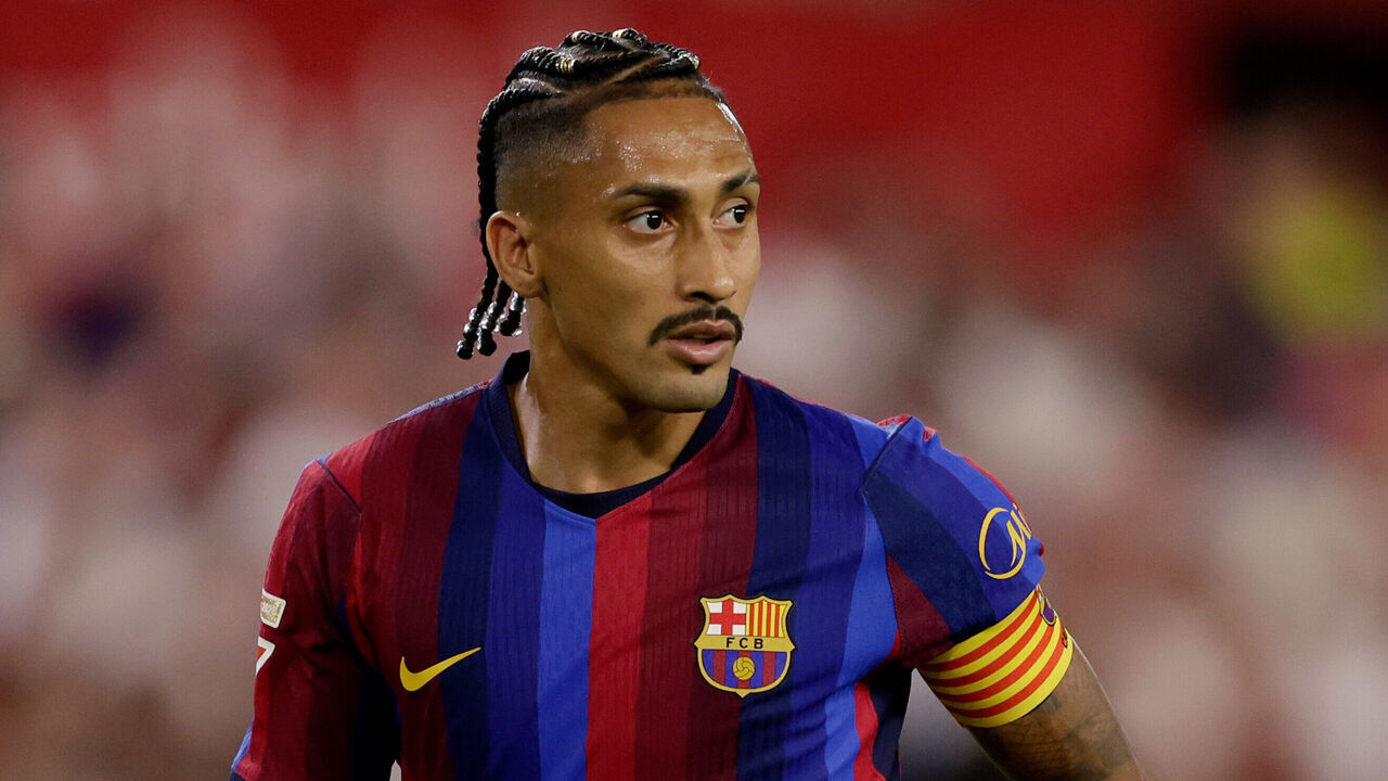 SEVILLA, SPAIN - SEPTEMBER 19: Raphinha of FC Barcelona during the LaLiga EA Sports match between Sevilla v FC Barcelona at the Estadio Ramon Sanchez Pizjuan on September 19, 2026 in Sevilla Spain