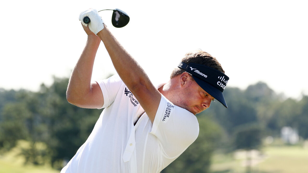 YOKOHAMA, JAPAN - OCTOBER 09: Keith Mitchell of the United States hits his tee shot on the 12th hole during the second round of the Baycurrent Classic 2026 at Yokohama Country Club on October 9, 2026 in Yokohama, Kanagawa, Japan.
